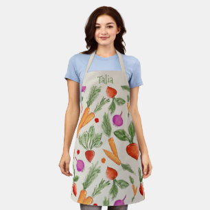 Personalised Vegetable Garden oatmeal colour Apron