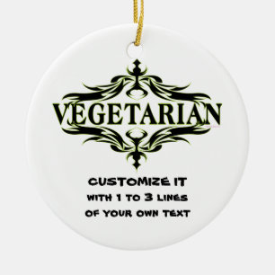 Personalised Vegetarian Ceramic Tree Decoration