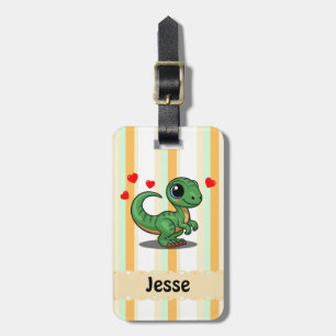 Personalised Velociraptor Dinosaur Bag Tag