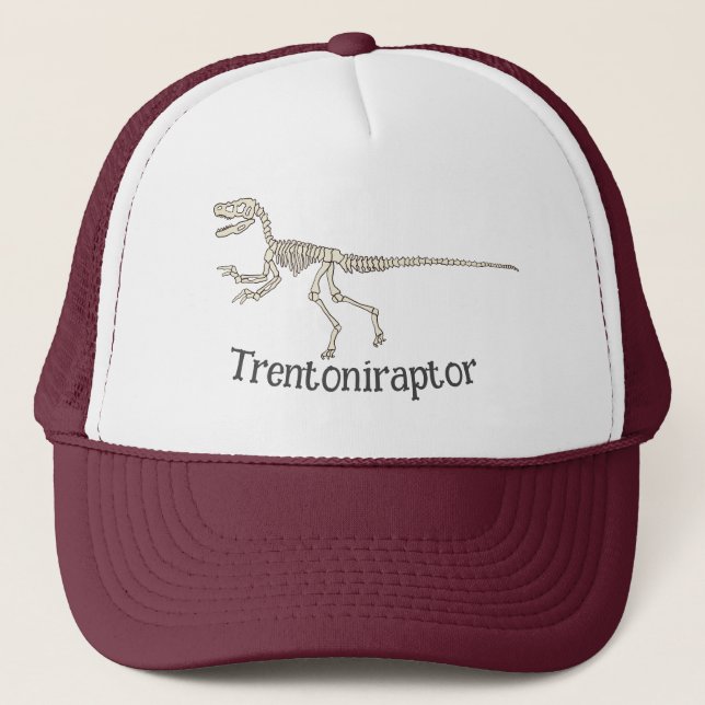 Personalised Velociraptor Name Trucker Hat (Front)