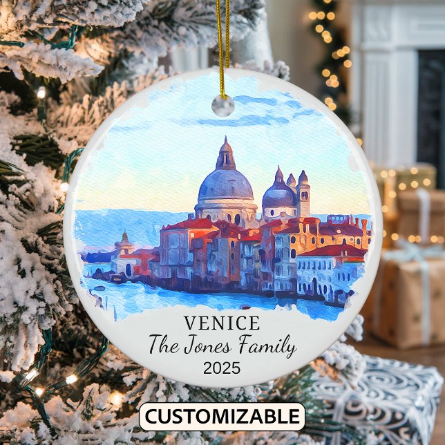 Personalised Venice Ornament, Italy Gift Ceramic Tree Decoration (Creator Uploaded)