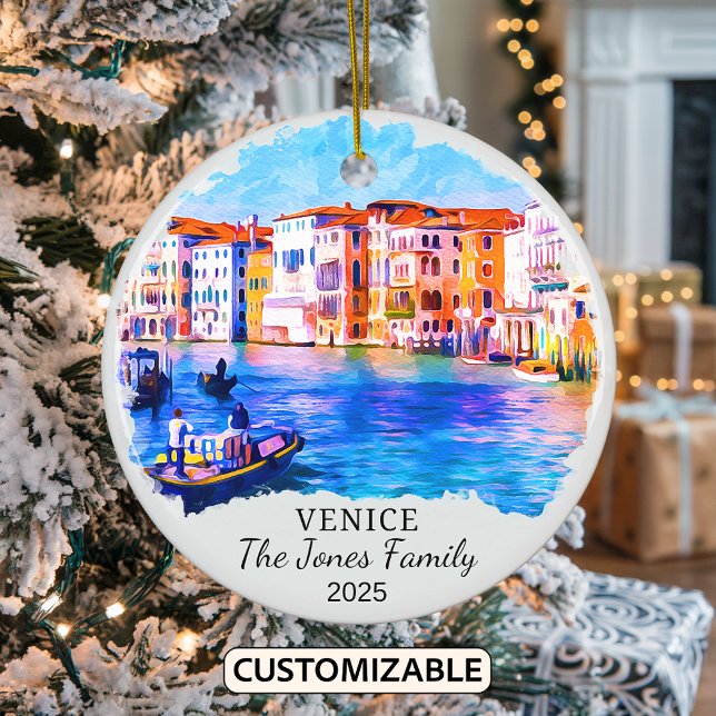 Personalised Venice Ornament, Italy Gift Ceramic Tree Decoration (Creator Uploaded)