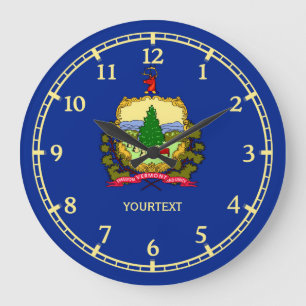 Personalised Vermont State Flag Design on a Large Clock