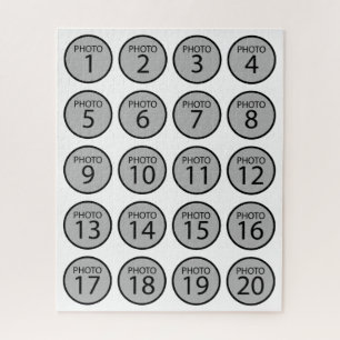 Personalised vertical 20 PHOTO COLLAGE Jigsaw Puzzle