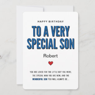 Personalised Very Special Son Birthday Card