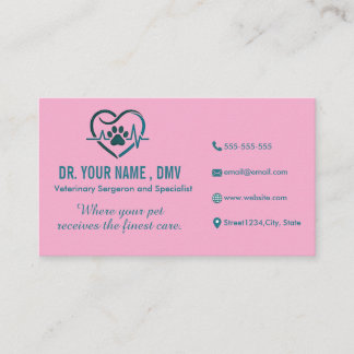 Personalised Vet Clinic Card with Pet Heart Logo