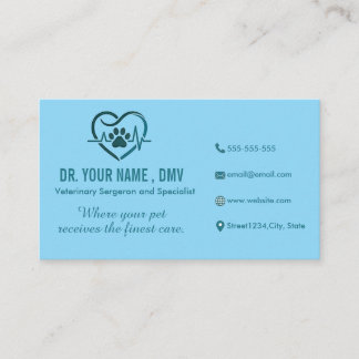 Personalised Vet Clinic Card with Pet Heart Logo