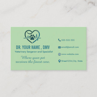 Personalised Vet Clinic Card with Pet Heart Logo