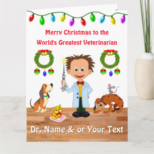 Personalised Veterinarian Christmas Cards Male Vet