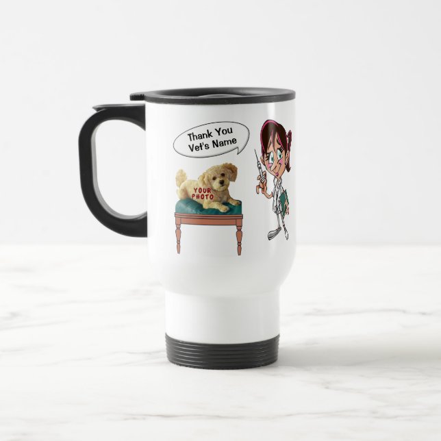 Personalised Veterinarian Gifts YOUR TEXT, PHOTO Travel Mug (Left)