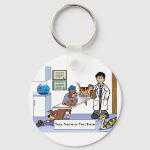 Personalised Veterinarian - Male Cartoon  Key Ring