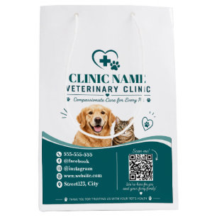 Personalised Veterinary Clinic Paper Bag