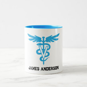 Personalised Veterinary Medicine Symbol Two-Tone Coffee Mug