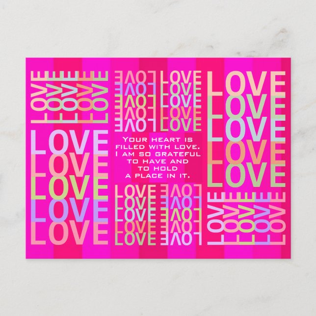 Personalised Vibrant and Warm Forever "LOVE" Postcard (Front)