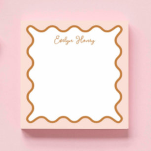 Personalised Vibrant Bold Colours Whimsical Wavy Notepad