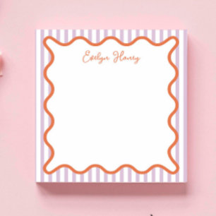 Personalised Vibrant Bold Colours Whimsical Wavy Notepad
