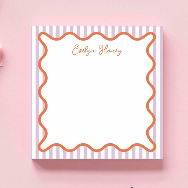 Personalised Vibrant Bold Colours Whimsical Wavy  Notepad (Creator Uploaded)