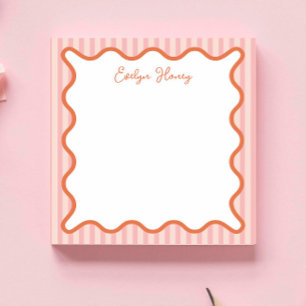 Personalised Vibrant Bold Colours Whimsical Wavy Notepad