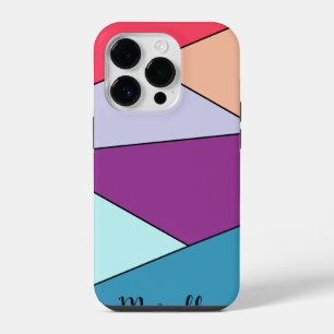 Personalised vibrant geometric iPhone 14 pro case