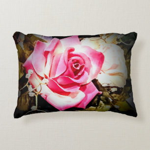 Personalised Vibrant Rose Decorative Cushion