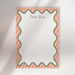 Personalised Vibrant Whimsical Wavy Border Notepad