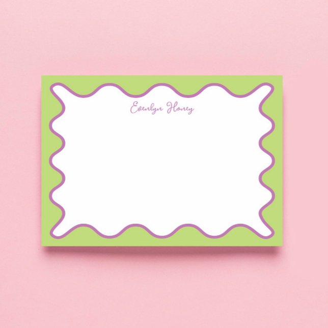 Personalised Vibrant Whimsical Wavy Border Notepad (Creator Uploaded)