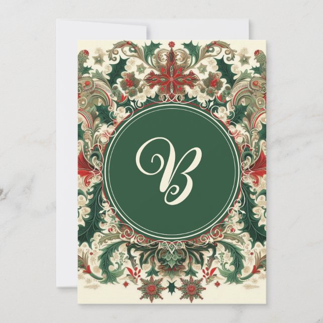 Personalised Victorian/Classic/Vintage Christmas Holiday Card (Front)