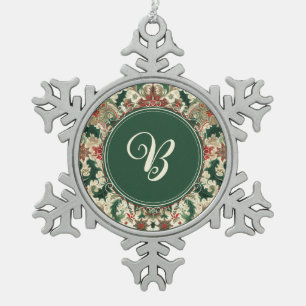 Personalised Victorian/Classic/Vintage Christmas Snowflake Pewter Christmas Ornament