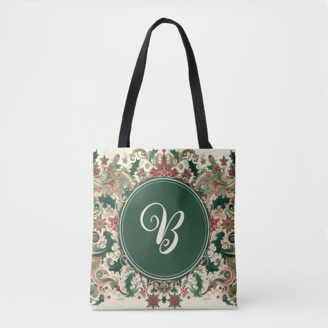 Personalised Victorian/Classic/Vintage Christmas Tote Bag (Front)