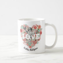 Personalised Victorian Coquette Cherub Love Heart