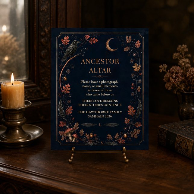 Personalised Victorian Samhain Ancestor Altar Sign (Personalized Victorian Samhain Ancestor Altar Sign)