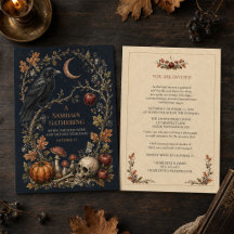 Personalised Victorian Samhain Raven Invitation