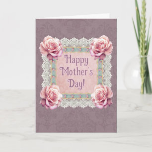 Personalised Victorian Style Mauve Mother's Day Card