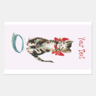 Personalised Victorian Tabby Kitty Cat Sticker
