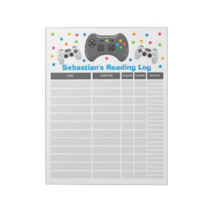 Personalised Video Game Reading Log Homeschool Log Notepad