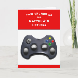 personalised video gamer Birthday Card