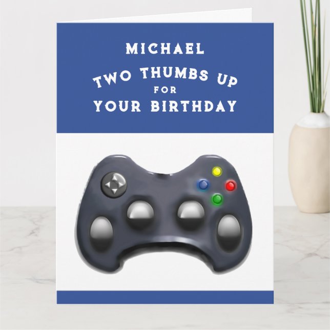 Personalised Video Gamer Birthday Card (Front)