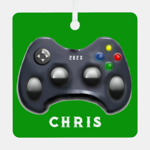 Personalised Video Gamer Metal Ornament