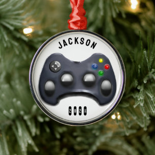 personalised video gamer metal tree decoration
