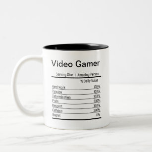Personalised Video Gamer Nutrition Facts  Two-Tone Coffee Mug