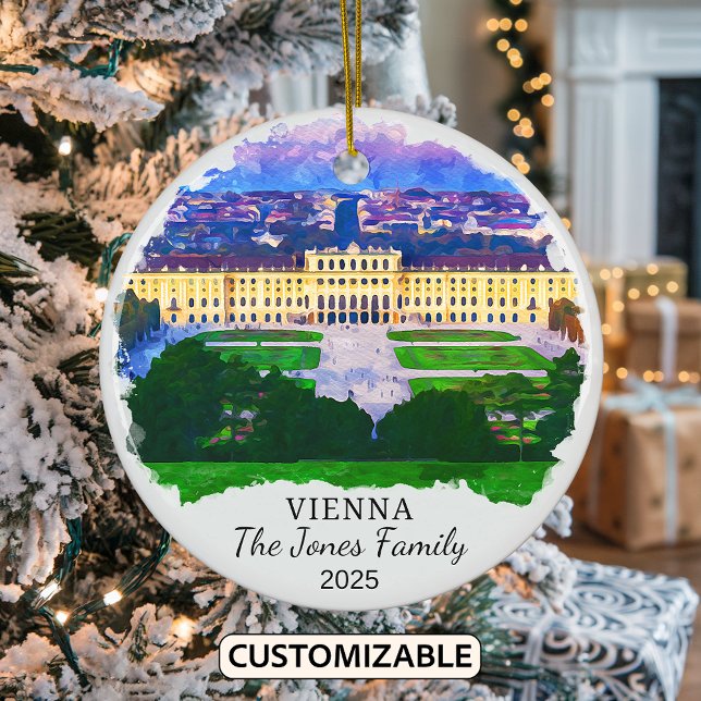Personalised Vienna Ornament, Austria Ceramic Tree Decoration (Creator Uploaded)