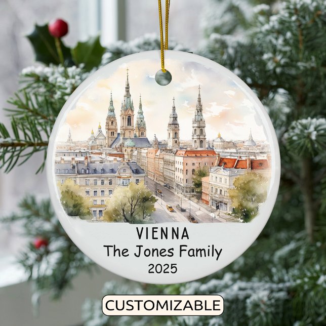 Personalised Vienna Ornament, Austria Ceramic Tree Decoration (Creator Uploaded)
