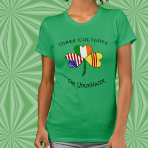 Personalised Vietnam Ireland USA Shamrock Women T-Shirt