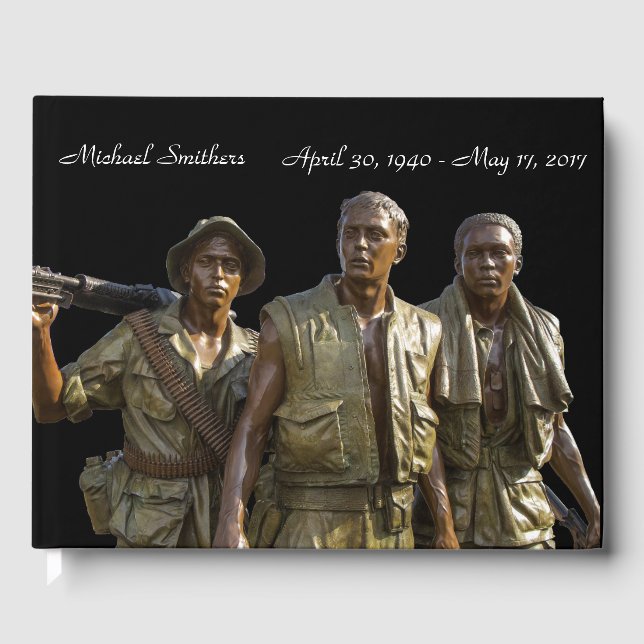 Personalised Vietnam Memorial Statue Guest Book (Front)