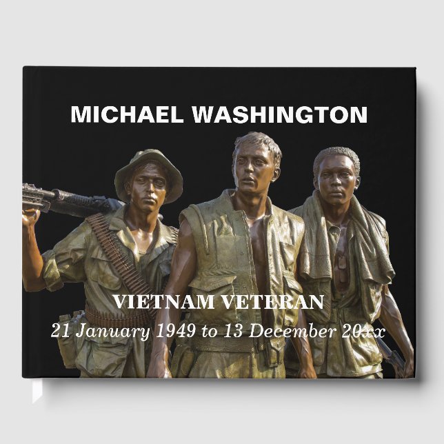 Personalised Vietnam Memorial Statue Guest Book (Front)
