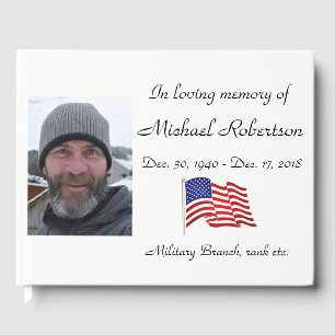 Personalised Vietnam Veteran  Memorial Guest Book