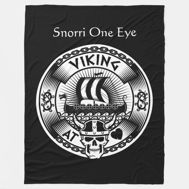 Personalised Viking at Heart Fleece Blanket (Front)