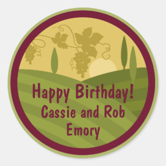 Personalised Vineyard Birthday Wine Label
