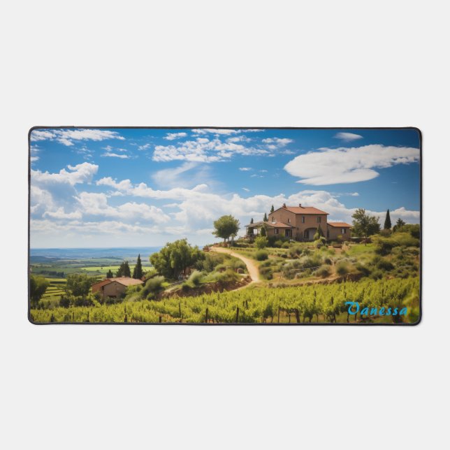 Personalised Vineyard Desk Mat (Front)