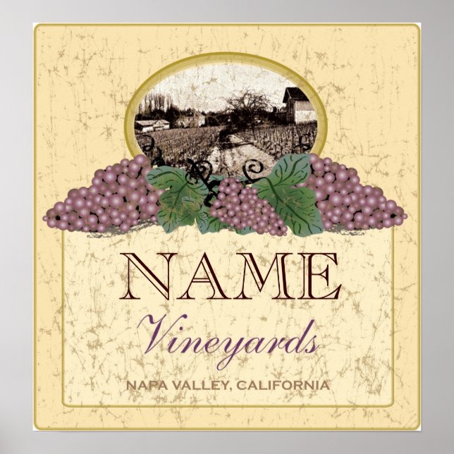 Personalised Vineyard Poster (Front)
